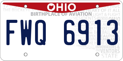 OH license plate FWQ6913