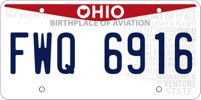 OH license plate FWQ6916
