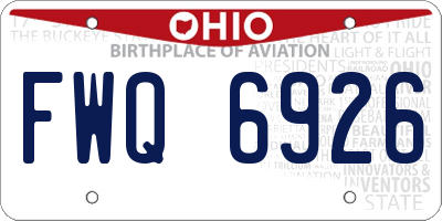 OH license plate FWQ6926
