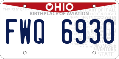 OH license plate FWQ6930