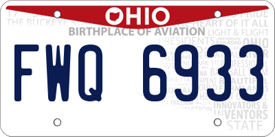 OH license plate FWQ6933