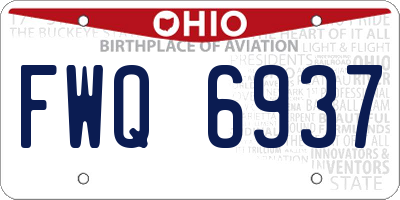 OH license plate FWQ6937