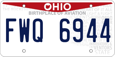 OH license plate FWQ6944