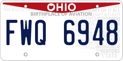 OH license plate FWQ6948