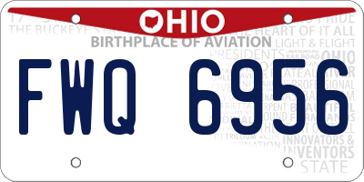 OH license plate FWQ6956
