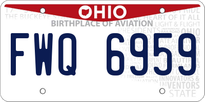 OH license plate FWQ6959