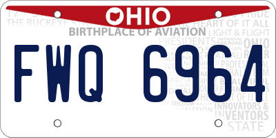 OH license plate FWQ6964