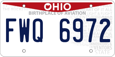 OH license plate FWQ6972
