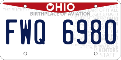 OH license plate FWQ6980