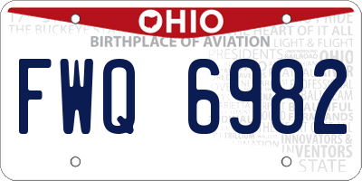 OH license plate FWQ6982
