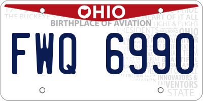 OH license plate FWQ6990