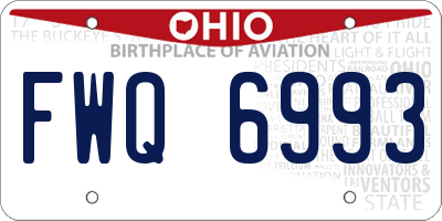 OH license plate FWQ6993
