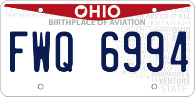 OH license plate FWQ6994