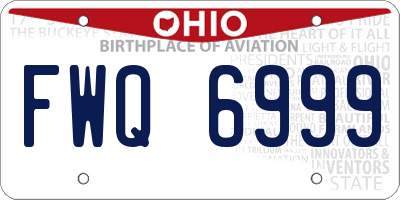 OH license plate FWQ6999