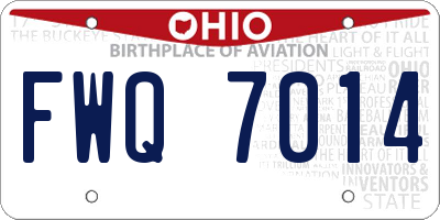 OH license plate FWQ7014