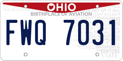 OH license plate FWQ7031