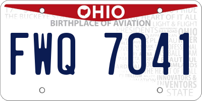 OH license plate FWQ7041