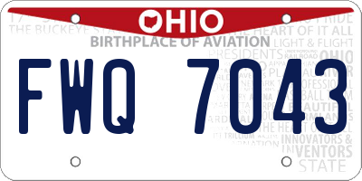 OH license plate FWQ7043
