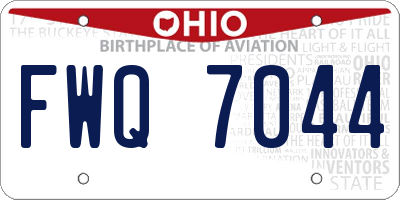 OH license plate FWQ7044
