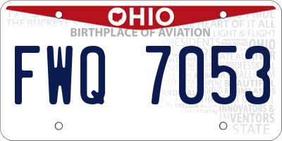 OH license plate FWQ7053