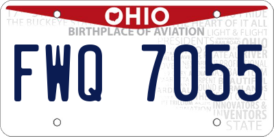 OH license plate FWQ7055