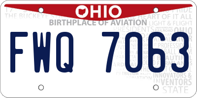 OH license plate FWQ7063