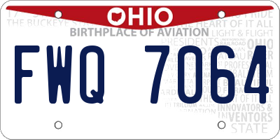 OH license plate FWQ7064