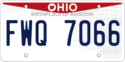 OH license plate FWQ7066