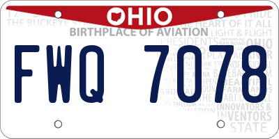OH license plate FWQ7078
