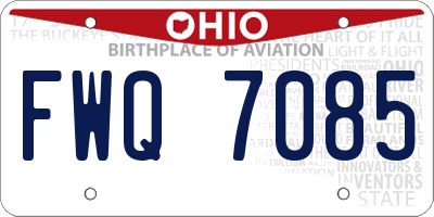 OH license plate FWQ7085