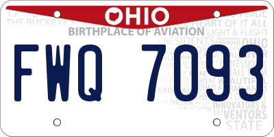 OH license plate FWQ7093