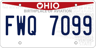 OH license plate FWQ7099