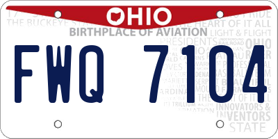 OH license plate FWQ7104