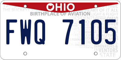 OH license plate FWQ7105