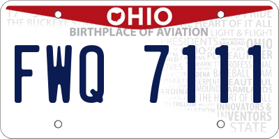 OH license plate FWQ7111