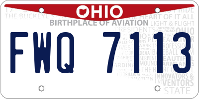 OH license plate FWQ7113