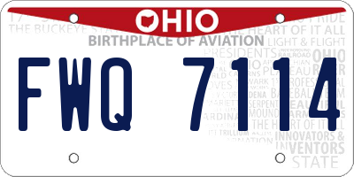 OH license plate FWQ7114