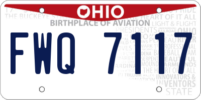 OH license plate FWQ7117