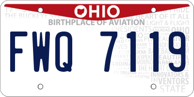 OH license plate FWQ7119