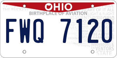 OH license plate FWQ7120