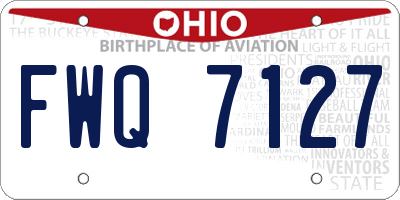 OH license plate FWQ7127