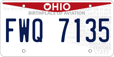 OH license plate FWQ7135