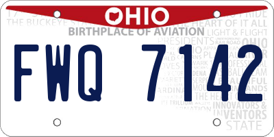 OH license plate FWQ7142
