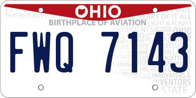 OH license plate FWQ7143