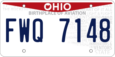 OH license plate FWQ7148