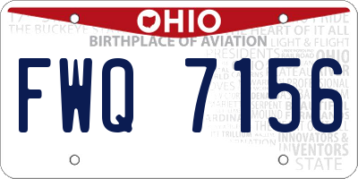 OH license plate FWQ7156
