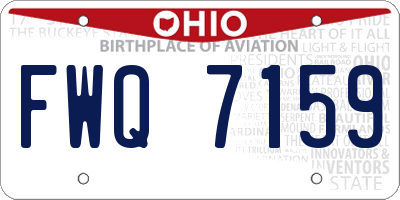 OH license plate FWQ7159