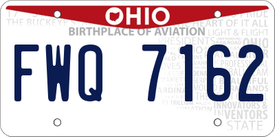 OH license plate FWQ7162