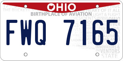 OH license plate FWQ7165