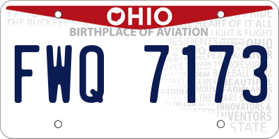 OH license plate FWQ7173